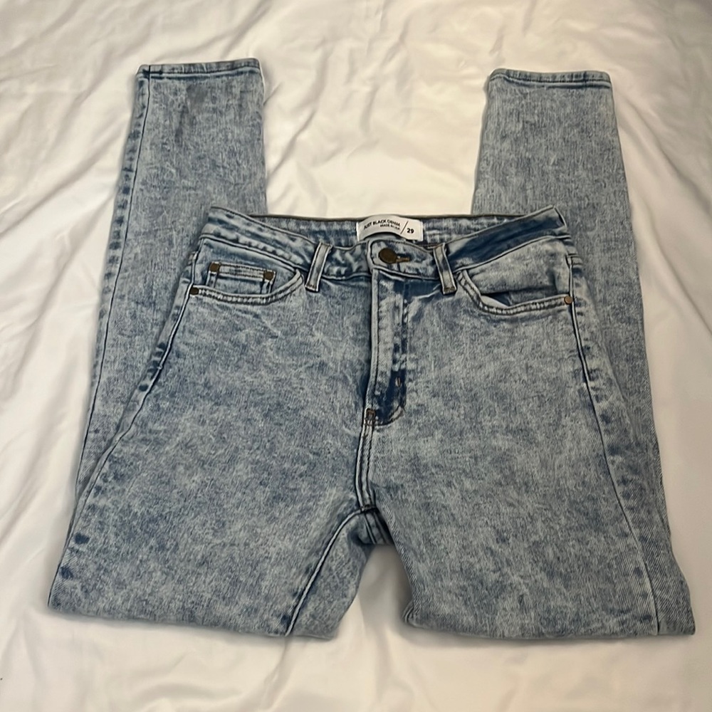 high waisted acid wash jeans